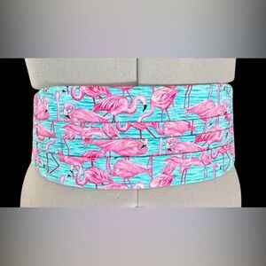 3/$18 Flamingo Print Cumberbund - Adjustable- Prom Humor